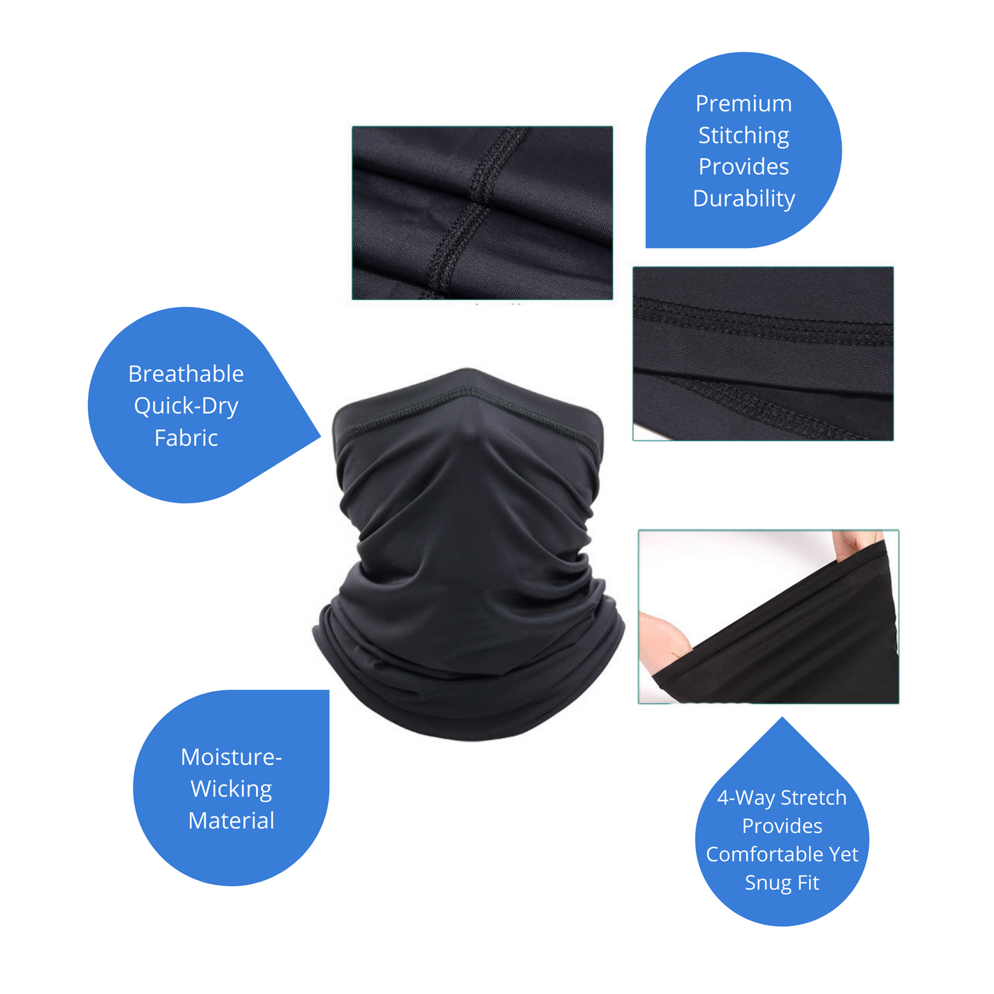 Premium Sports Neck Gaiter Face Mask for Outdoor Activities: Running,