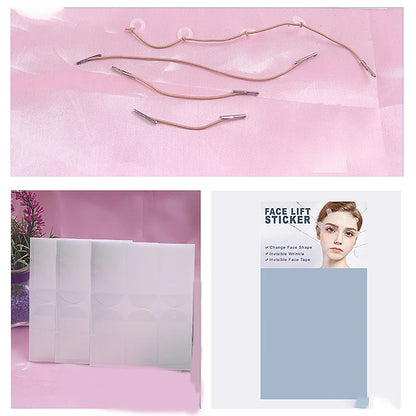 Face Lifting Tapes With Lifting Rope Sets Instant Face Lift Sticker Face Neck Lifting Stickers Sets Silicone Anti-Wrinkle Pad