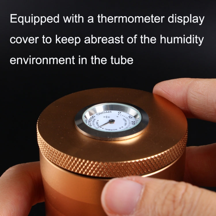 Metal Humidor Cigar Tube Humidifier Storage Bin Humidity