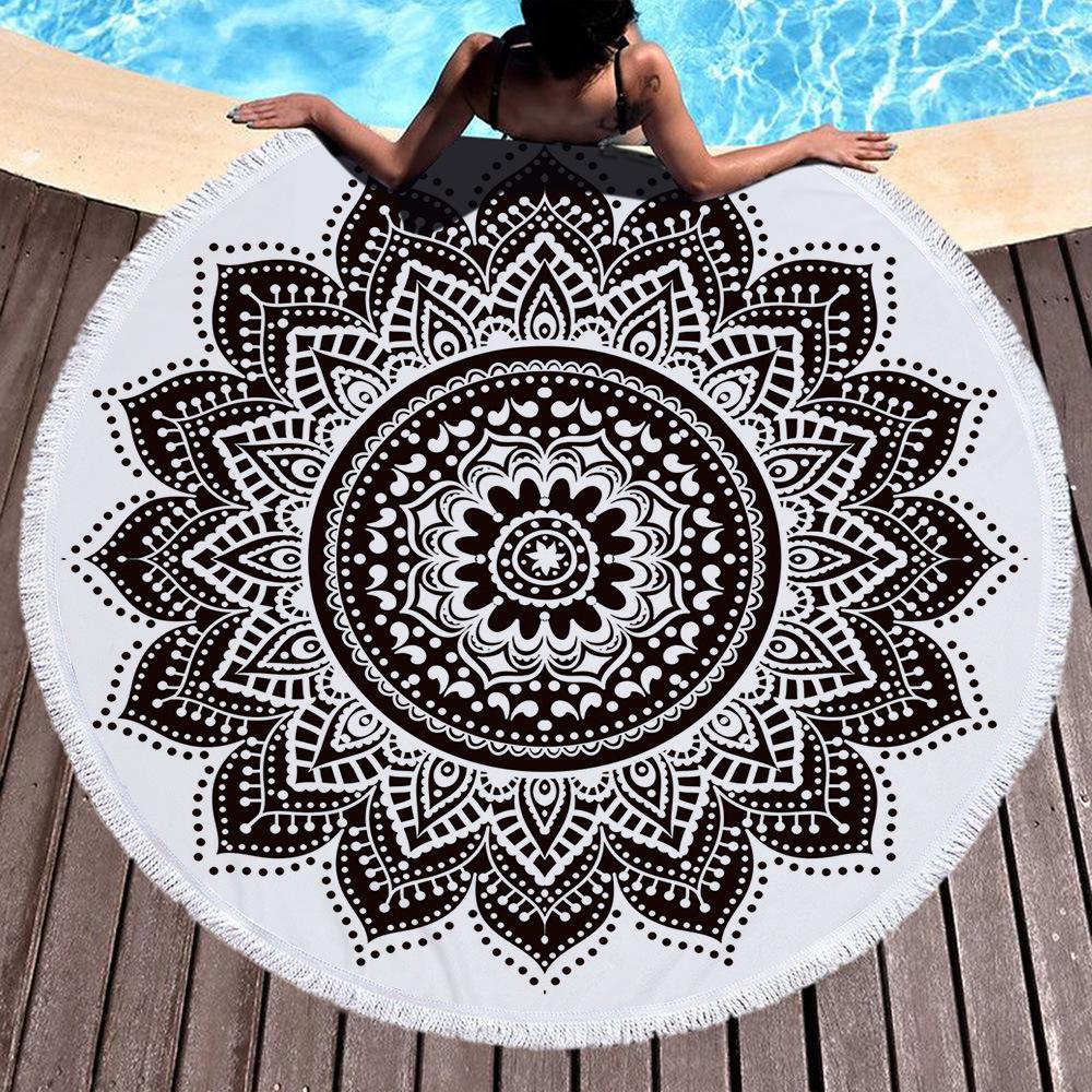 Bohemian Mandala Tapestry Beach Throw Large Round Beach Towel Picnic